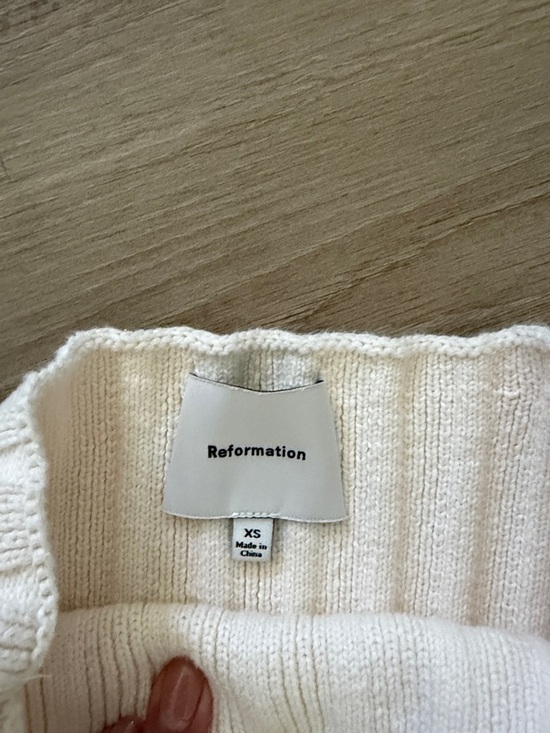 Reformation Cream Ribbed Sleeveless Midi Dress - Picture 2 of 5